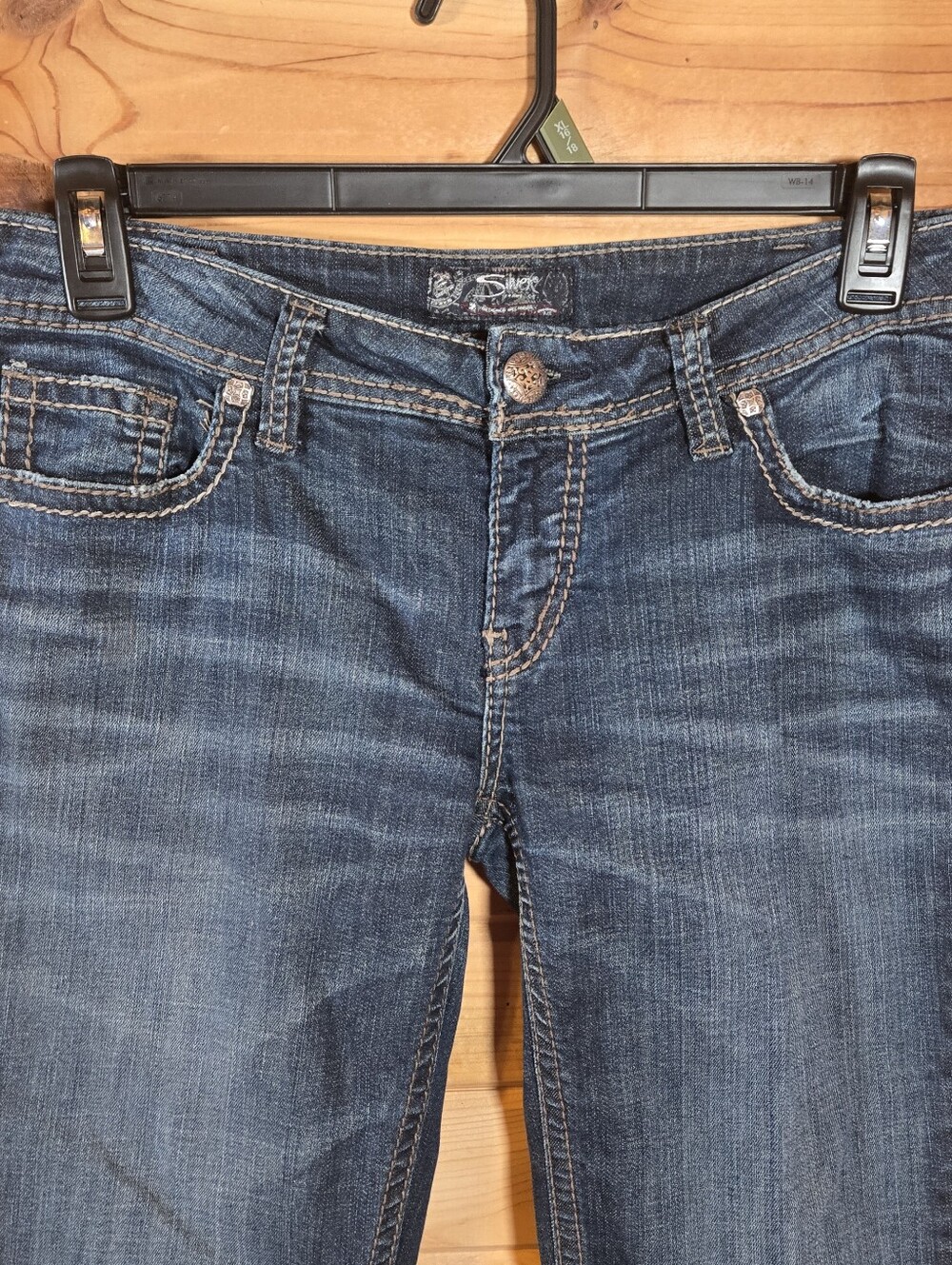 Silver Jeans Co. Aiko Bootcut Women's Jeans 31 Dark Wash Embroidered Pockets